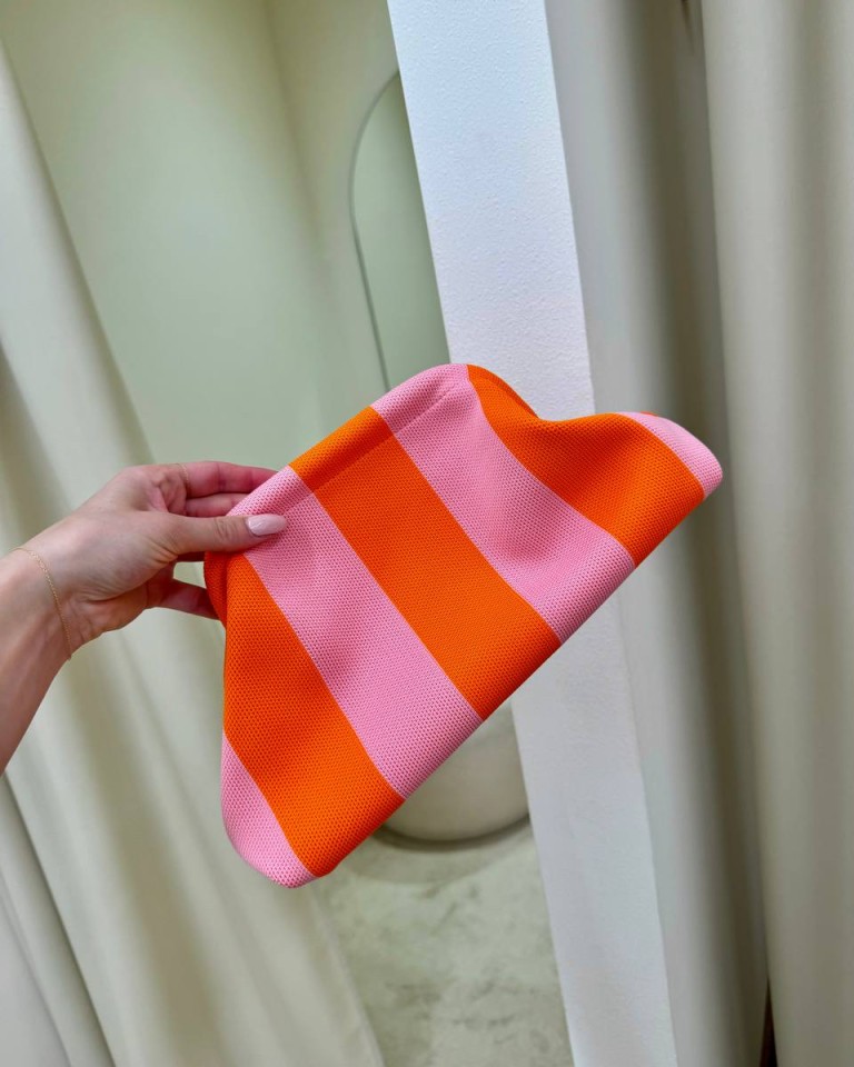 Pouch bag righe rosa e arancio Sticky Bestie Shop Online Pouch bag righe rosa e arancio Sticky Bestie