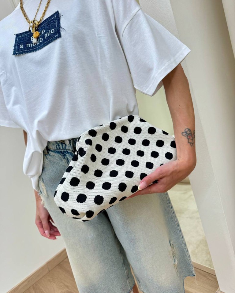 Pouch bag pois burro e neri Sticky Bestie Shop Online Pouch bag pois burro e neri Sticky Bestie
