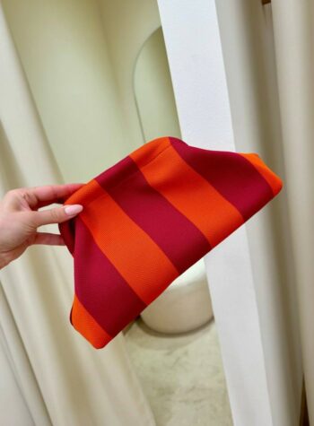 Shop Online Pouch bag righe magenta e arancio Sticky Bestie