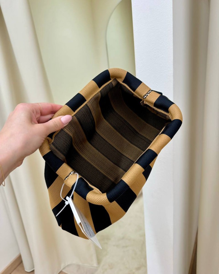 Pouch bag righe caffè e nere Sticky Bestie Shop Online Pouch bag righe caffè e nere Sticky Bestie