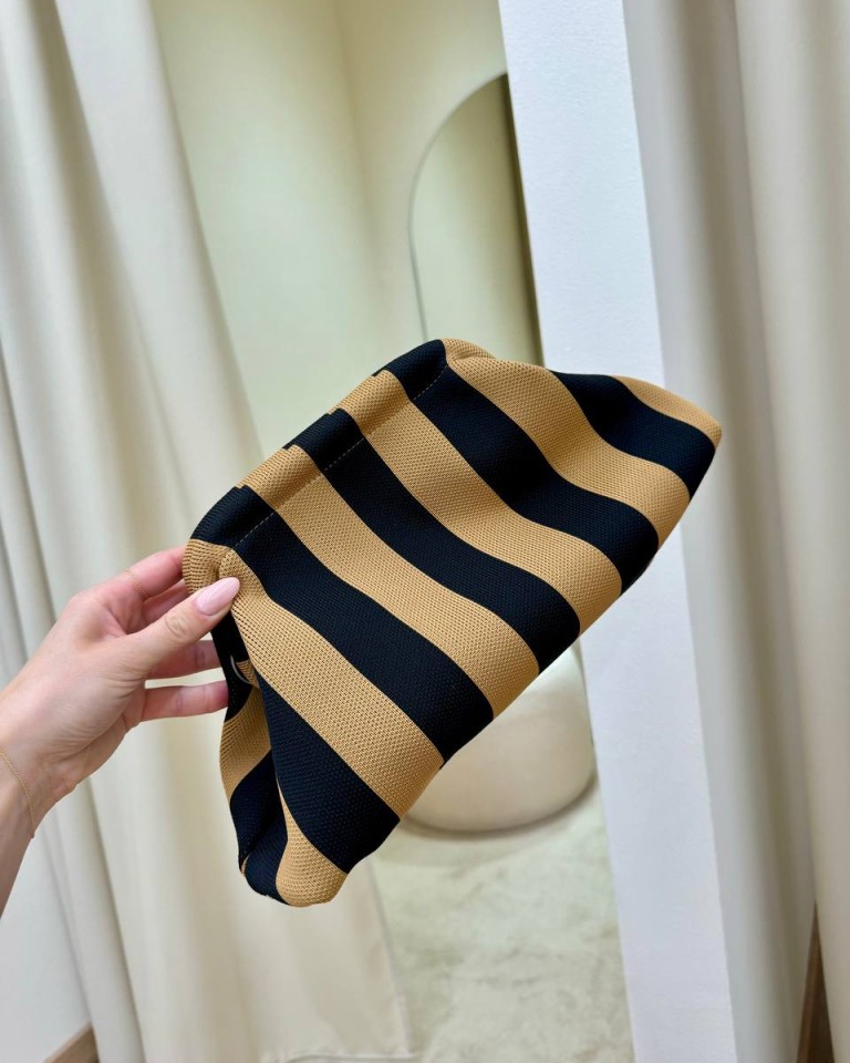 Pouch bag righe caffè e nere Sticky Bestie Shop Online Pouch bag righe caffè e nere Sticky Bestie