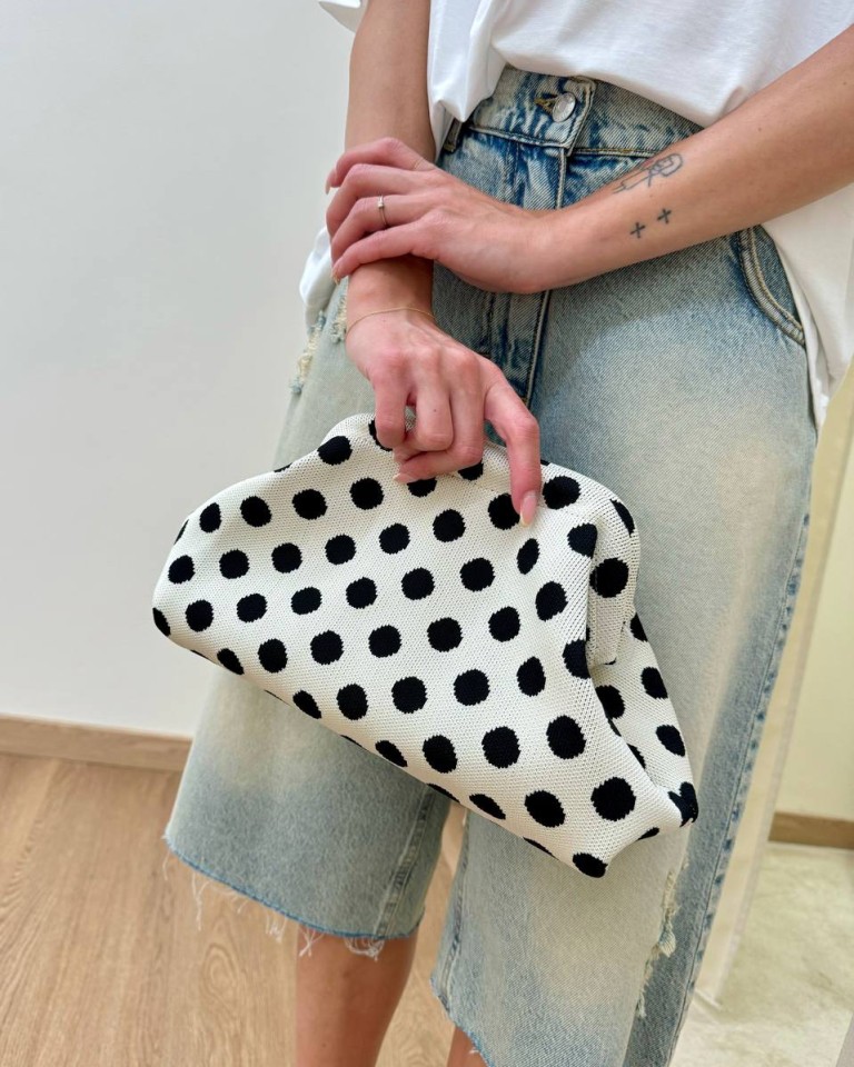 Pouch bag pois burro e neri Sticky Bestie Shop Online Pouch bag pois burro e neri Sticky Bestie
