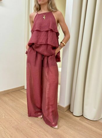Shop Online Pantalone con coulisse vino HaveOne