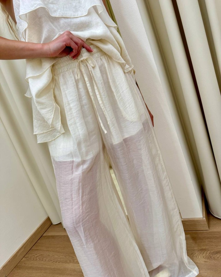 Pantalone con coulisse burro HaveOne Shop Online Pantalone con coulisse burro HaveOne