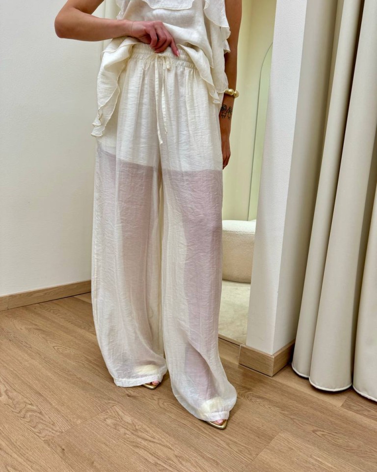 Pantalone con coulisse burro HaveOne Shop Online Pantalone con coulisse burro HaveOne