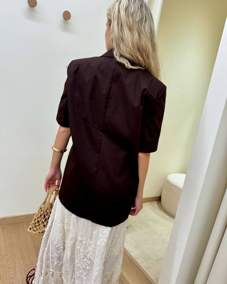 Giacca mezza manica cotone moro Vicolo Shop Online Giacca mezza manica cotone moro Vicolo