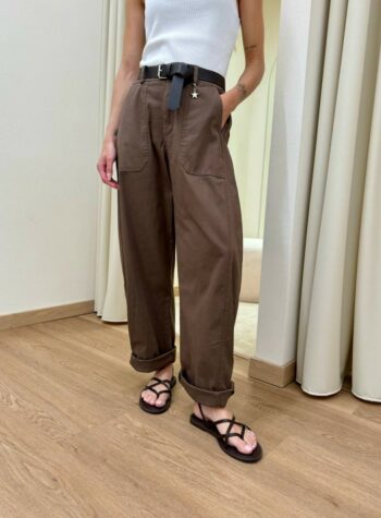 Shop Online Pantalone barrel moro con cintura Susy Mix