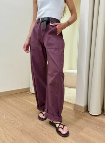 Shop Online Pantalone barrel vino con cintura Susy Mix