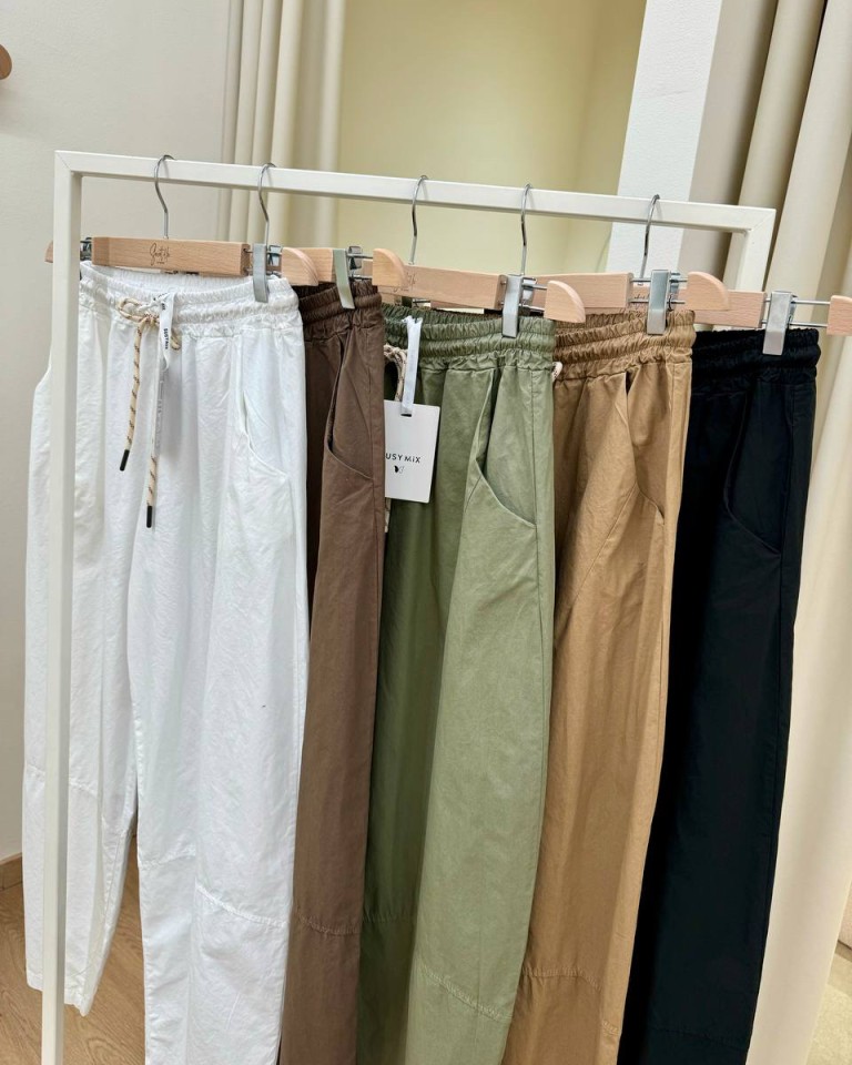 Pantalone balloon con coulisse cammello Susy Mix Shop Online Pantalone balloon con coulisse cammello Susy Mix