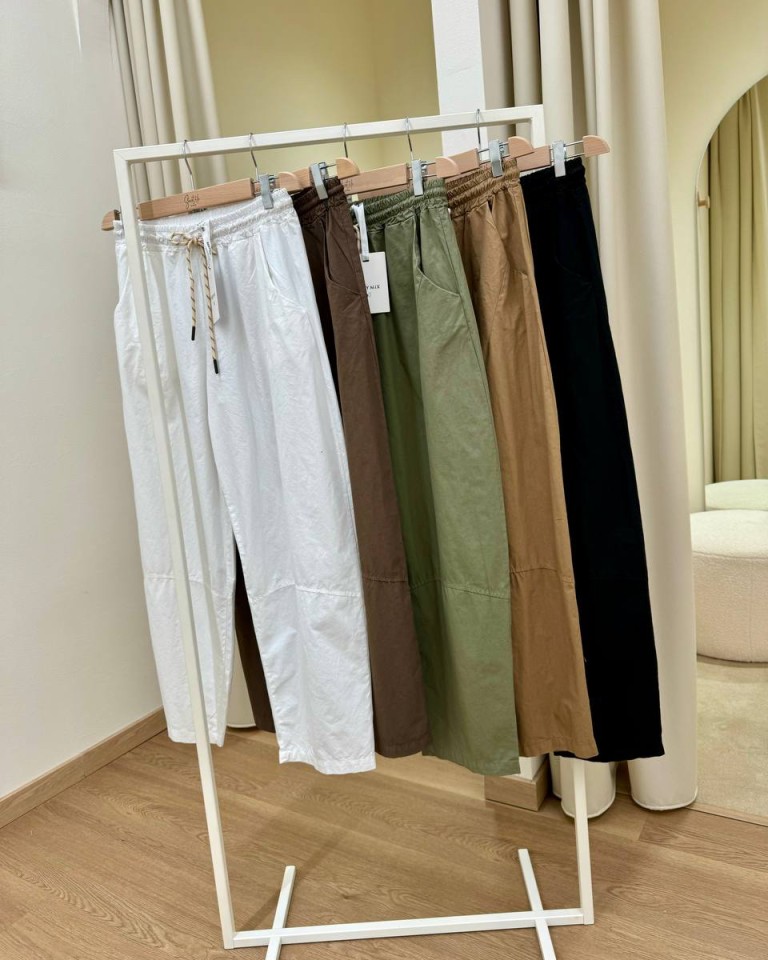 Pantalone balloon con coulisse cammello Susy Mix Shop Online Pantalone balloon con coulisse cammello Susy Mix