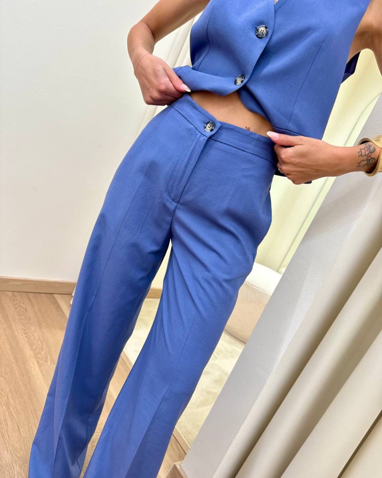 Pantalone dritto indaco Vicolo Shop Online Pantalone dritto indaco Vicolo