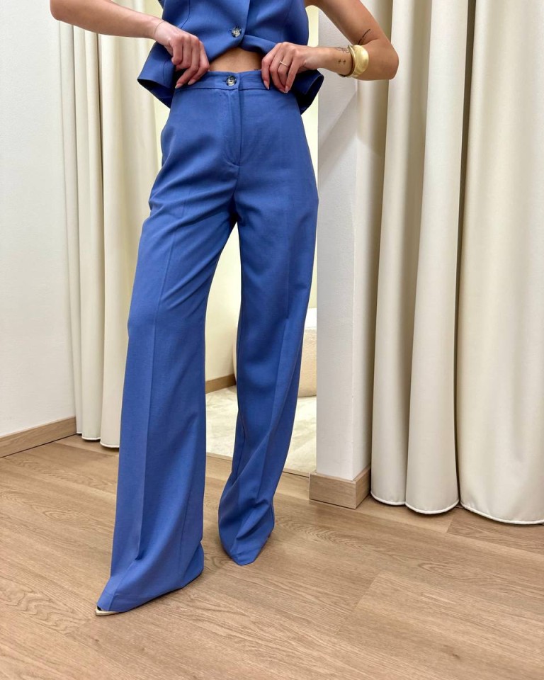 Pantalone dritto indaco Vicolo Shop Online Pantalone dritto indaco Vicolo