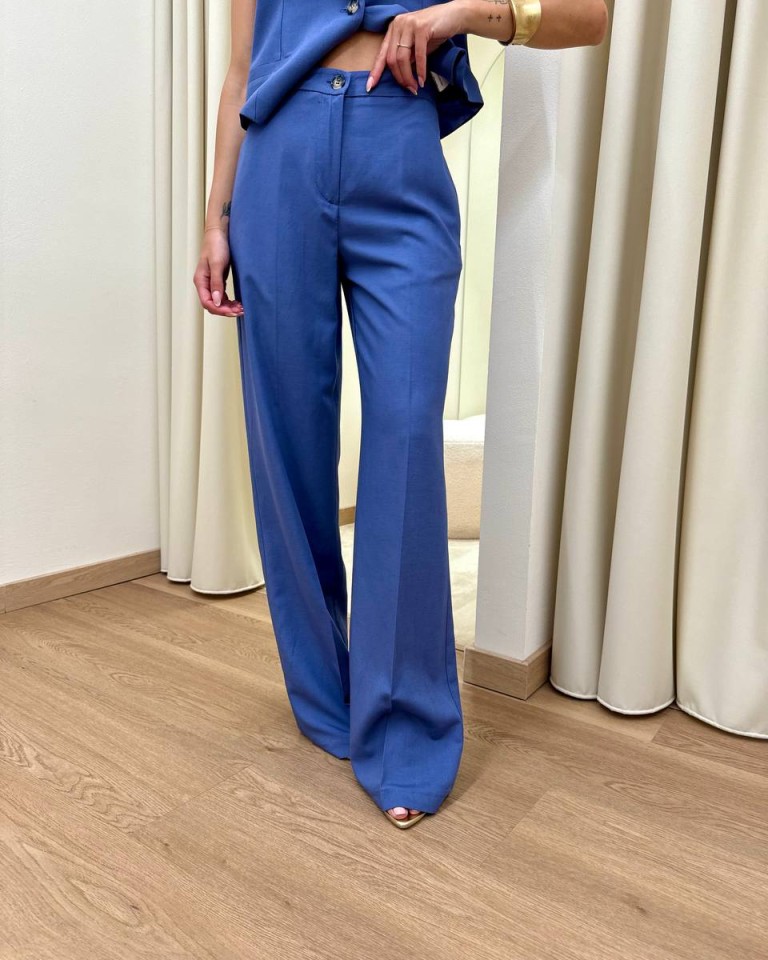 Pantalone dritto indaco Vicolo Shop Online Pantalone dritto indaco Vicolo