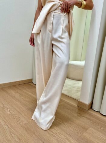 Shop Online Pantalone ampio con pinces burro Vicolo