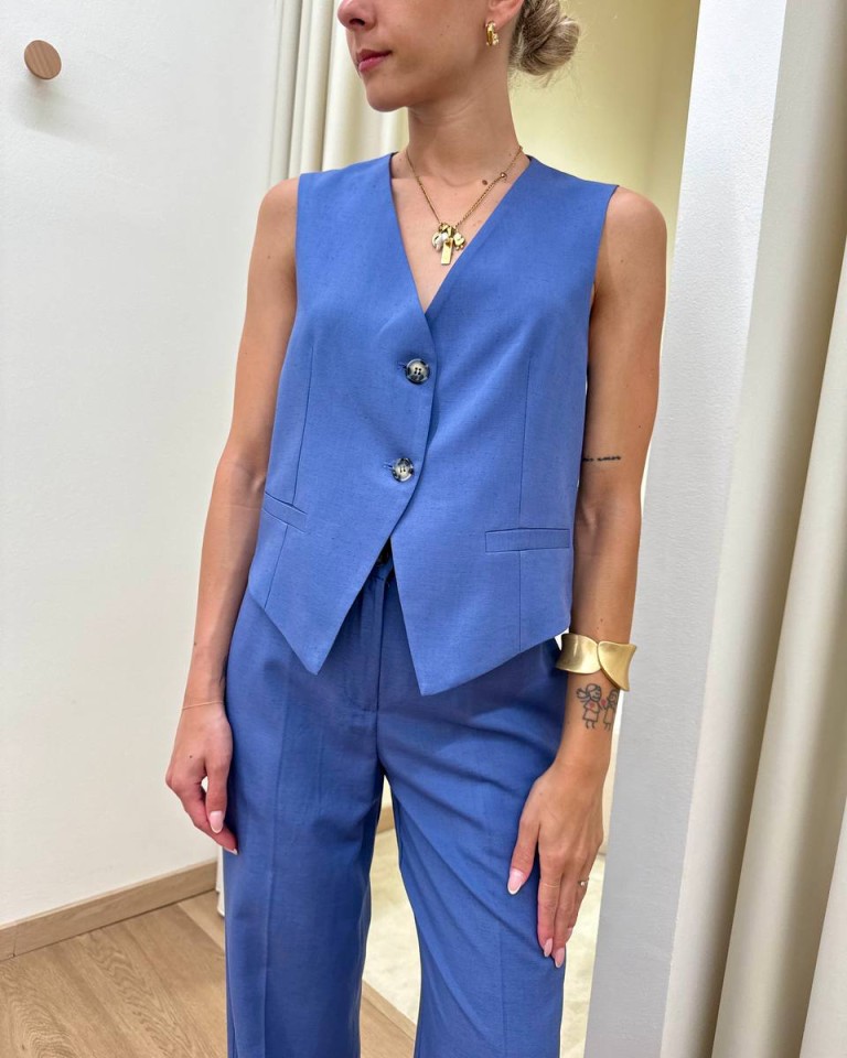 Gilet avvitato indaco Vicolo Shop Online Gilet avvitato indaco Vicolo