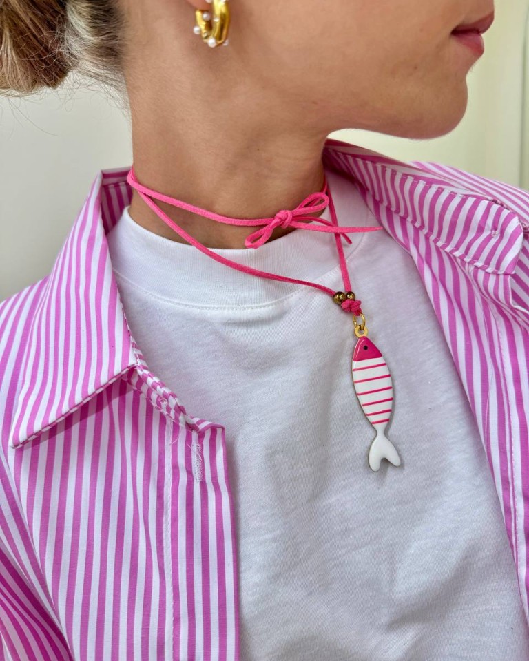 Choker fucsia pesce a righe Shop Online Choker fucsia pesce a righe