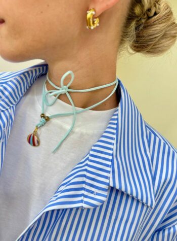Shop Online Choker azzurro conchiglia colorata
