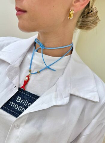 Shop Online Choker azzurro sardina rossa