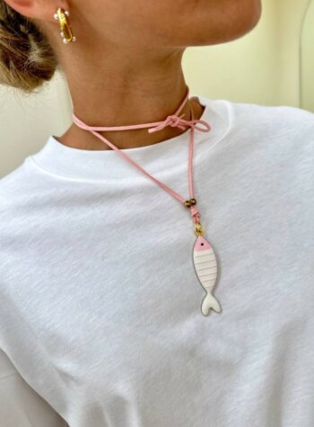 Shop Online Choker rosa pesce a righe