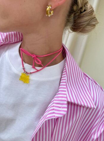 Shop Online Choker rosa orsetti gialli