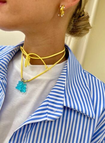 Shop Online Choker giallo orsetti azzurri