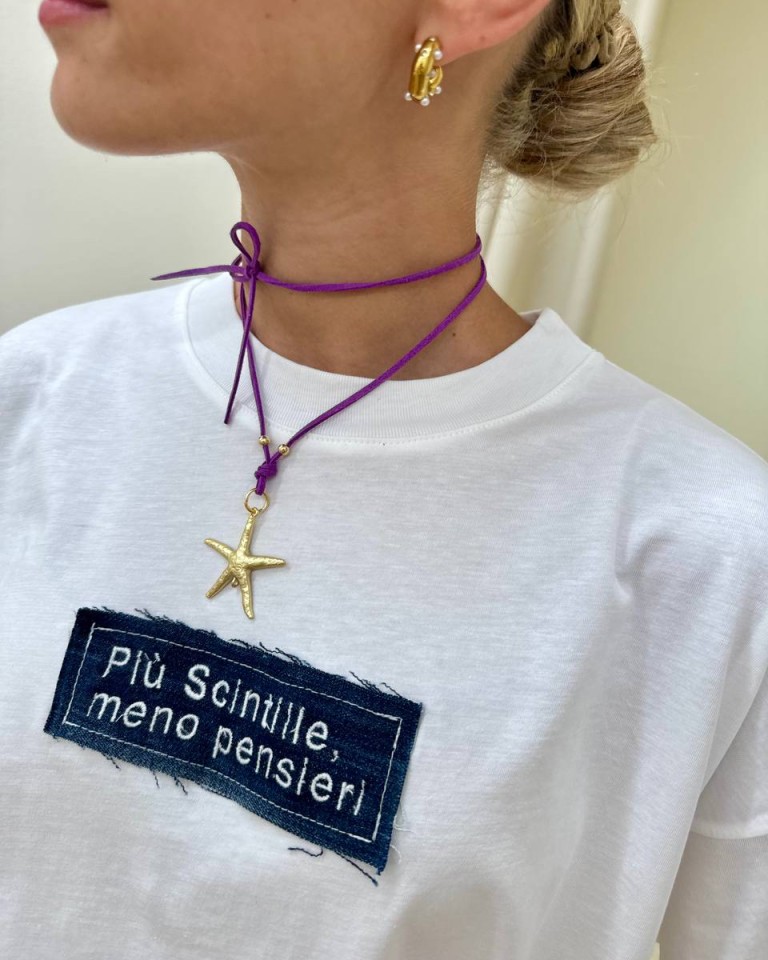Choker viola stella marina Shop Online Choker viola stella marina