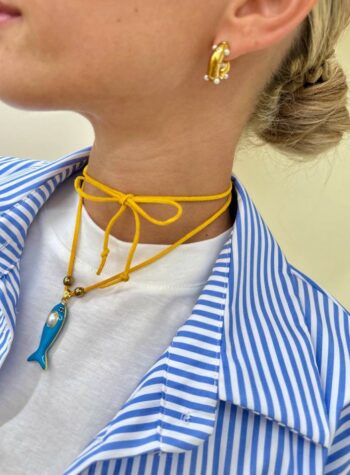 Shop Online Choker giallo sardina azzurra