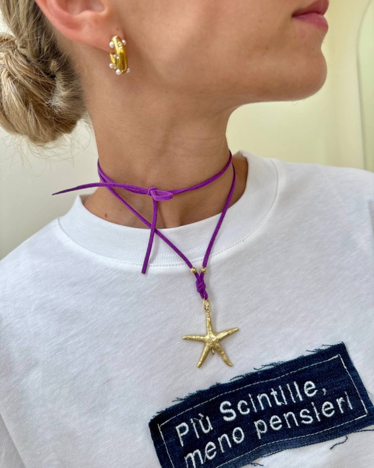 Choker viola stella marina Shop Online Choker viola stella marina