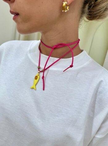 Shop Online Choker fucsia sardina gialla