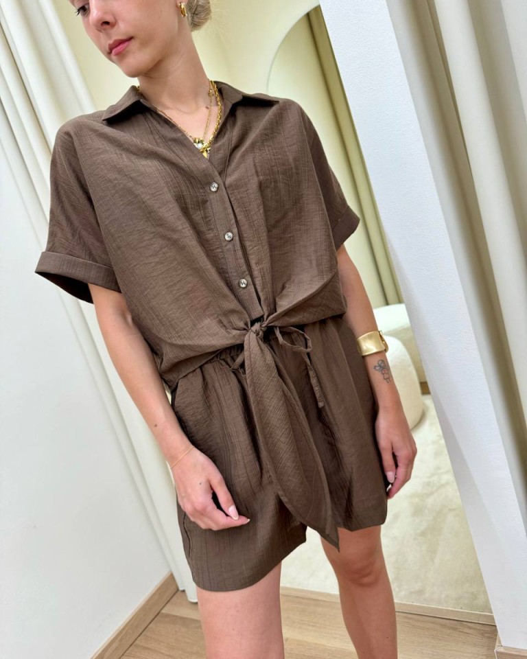 Camicia manica corta con nodo moro HaveOne Shop Online Camicia manica corta con nodo moro HaveOne