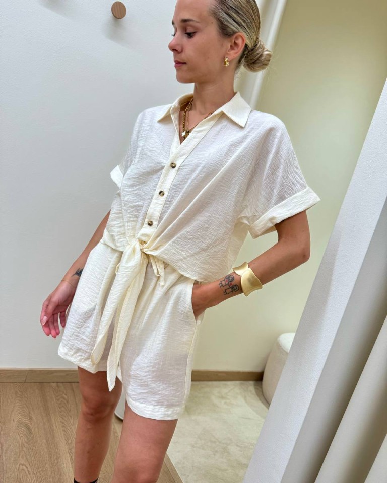 Camicia manica corta con nodo burro HaveOne Shop Online Camicia manica corta con nodo burro HaveOne