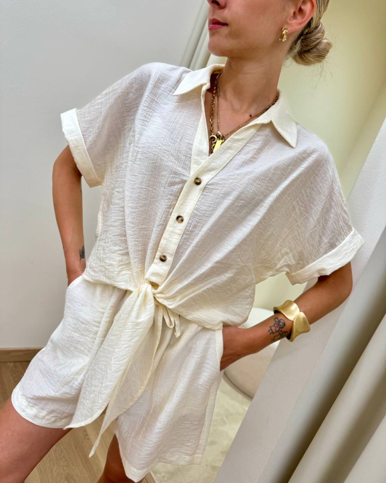 Camicia manica corta con nodo burro HaveOne Shop Online Camicia manica corta con nodo burro HaveOne