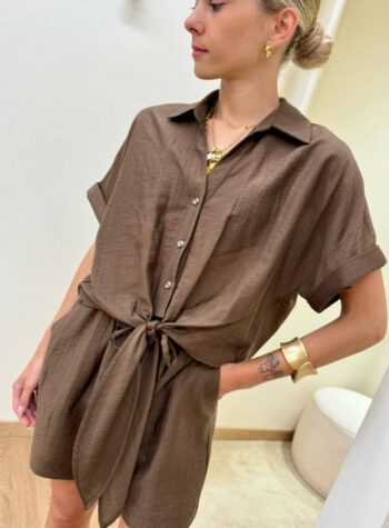 Shop Online Camicia manica corta con nodo moro HaveOne
