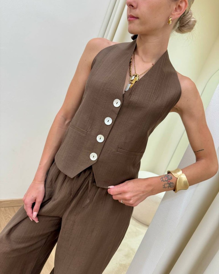 Gilet schiena scoperta moro HaveOne Shop Online Gilet schiena scoperta moro HaveOne