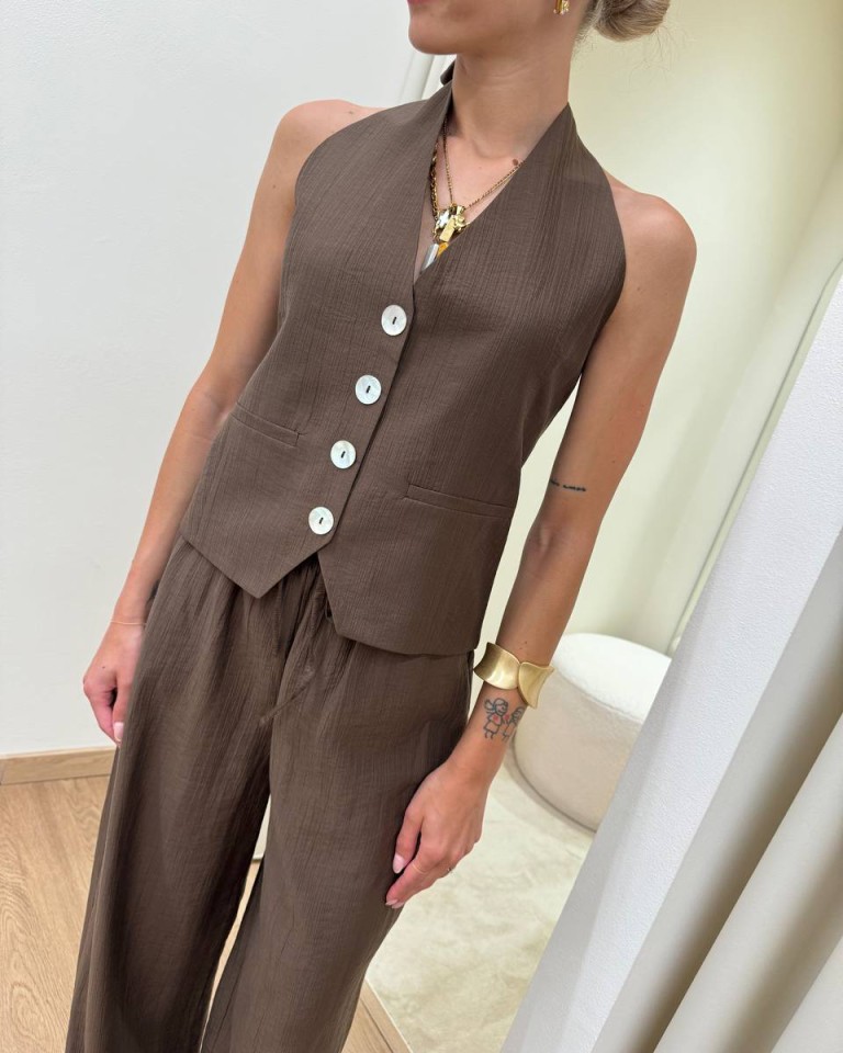 Gilet schiena scoperta moro HaveOne Shop Online Gilet schiena scoperta moro HaveOne