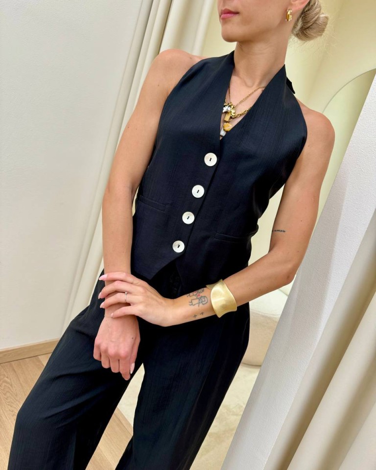 Gilet schiena scoperta nero HaveOne Shop Online Gilet schiena scoperta nero HaveOne