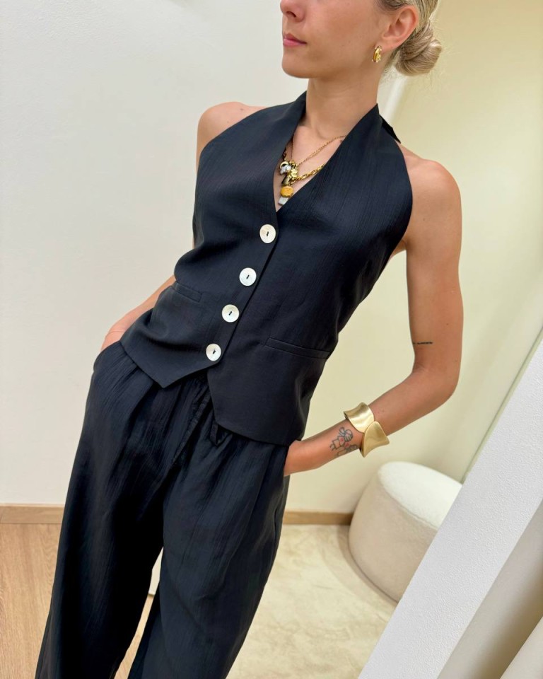 Gilet schiena scoperta nero HaveOne Shop Online Gilet schiena scoperta nero HaveOne