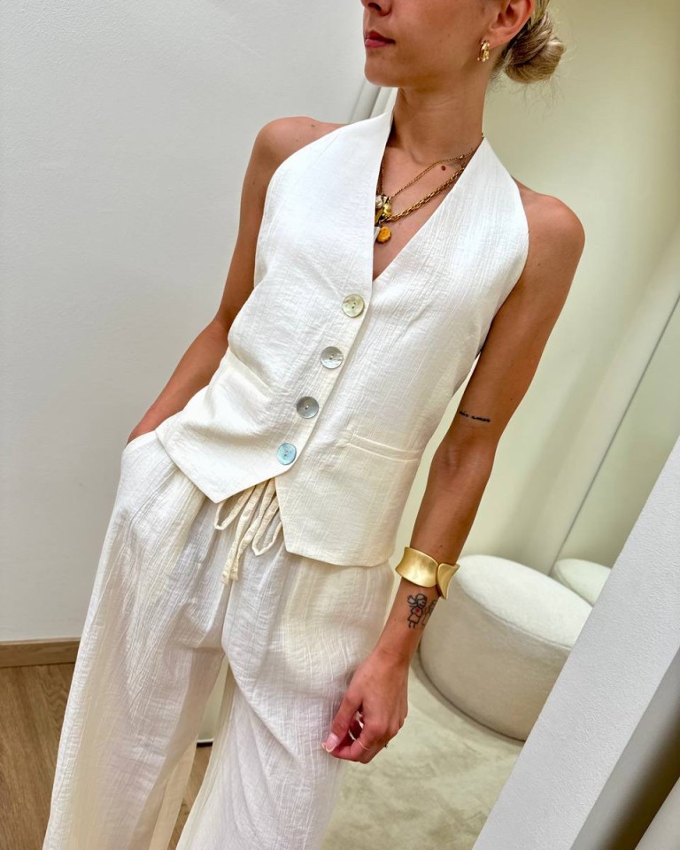 Gilet schiena scoperta burro HaveOne Shop Online Gilet schiena scoperta burro HaveOne