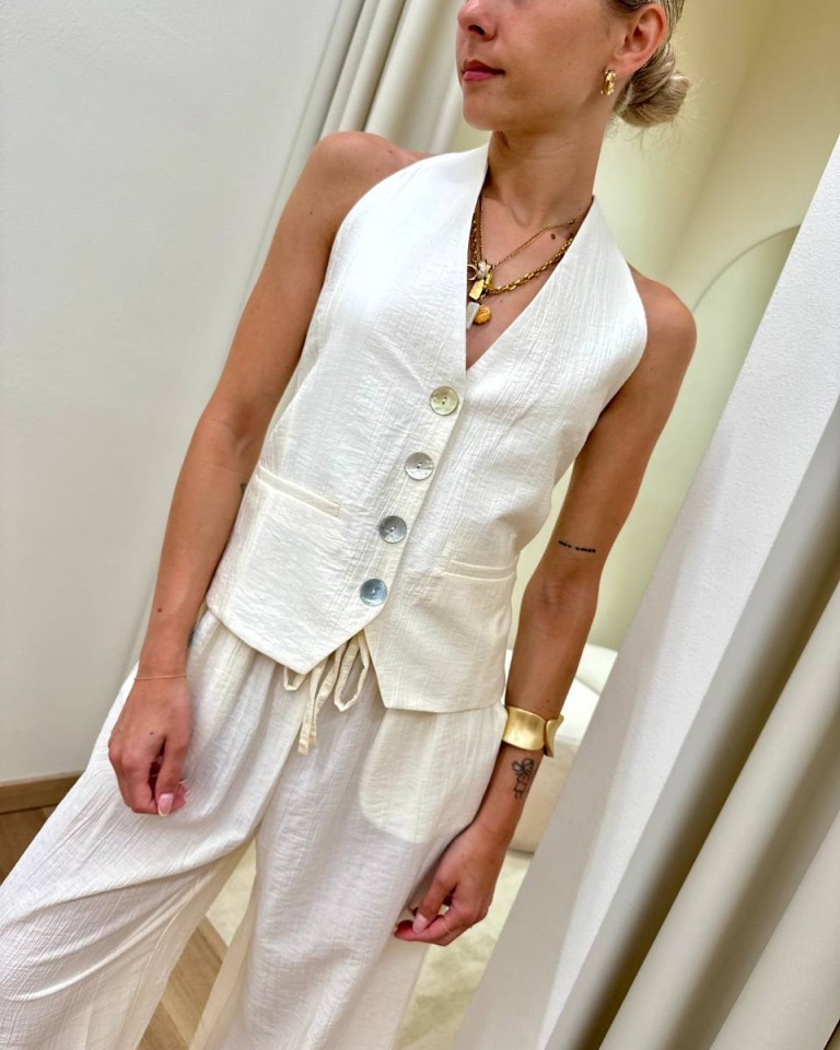 Gilet schiena scoperta burro HaveOne Shop Online Gilet schiena scoperta burro HaveOne