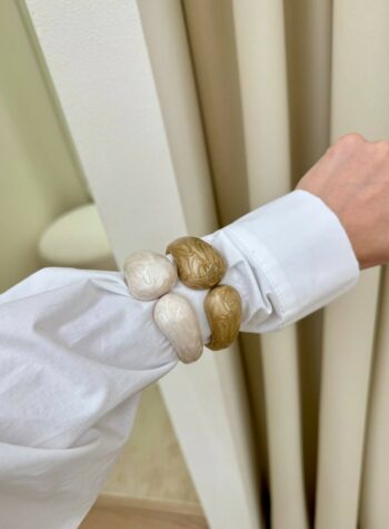 Shop Online Bracciale dorato a goccia smaltato avorio