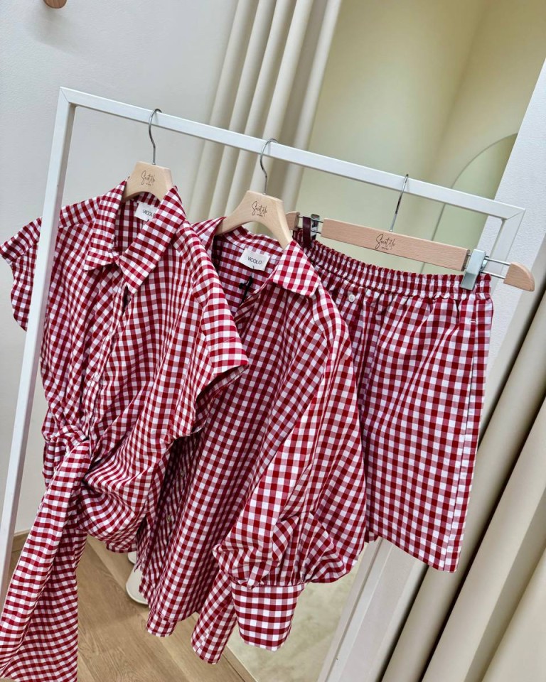 Top camicia Vichy rosso e bianco Vicolo Shop Online Top camicia Vichy rosso e bianco Vicolo