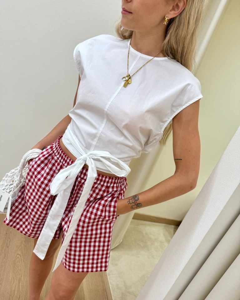 Top crop con nastri bianco Vicolo Shop Online Top crop con nastri bianco Vicolo