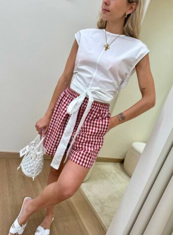 Shop Online Top crop con nastri bianco Vicolo