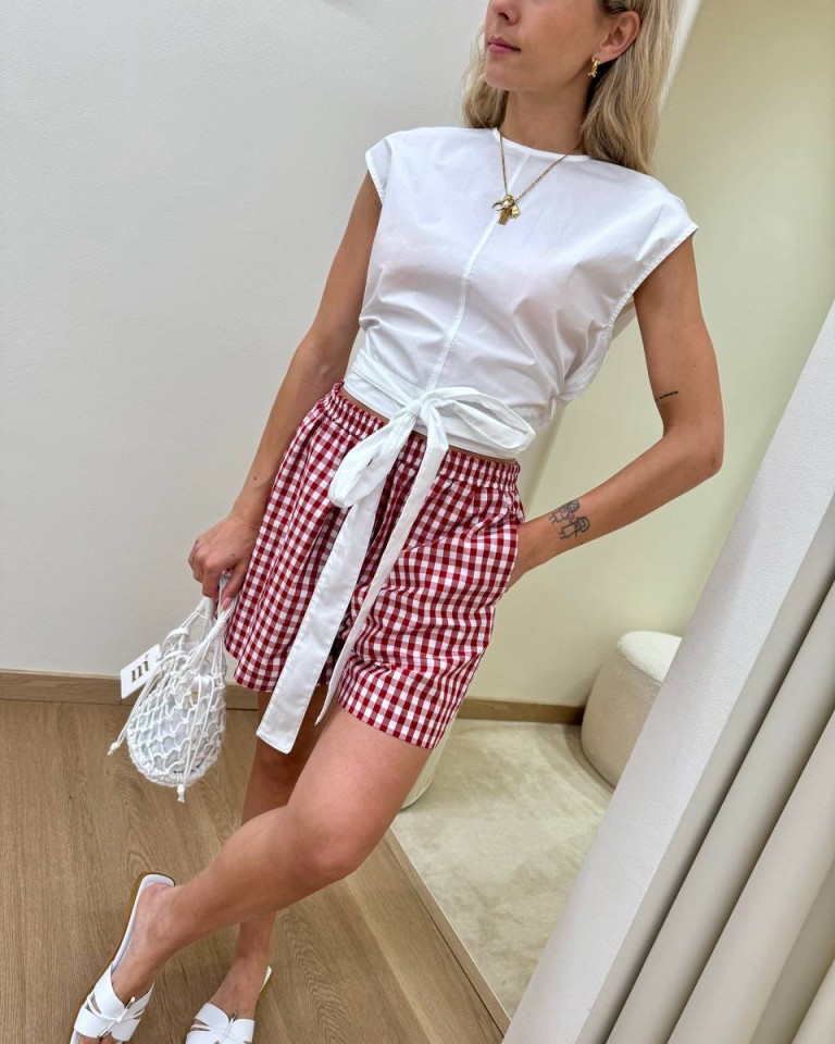 Top crop con nastri bianco Vicolo Shop Online Top crop con nastri bianco Vicolo