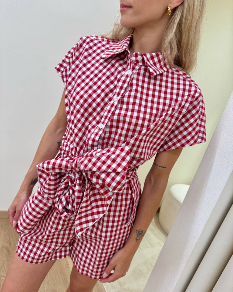Top camicia Vichy rosso e bianco Vicolo Shop Online Top camicia Vichy rosso e bianco Vicolo