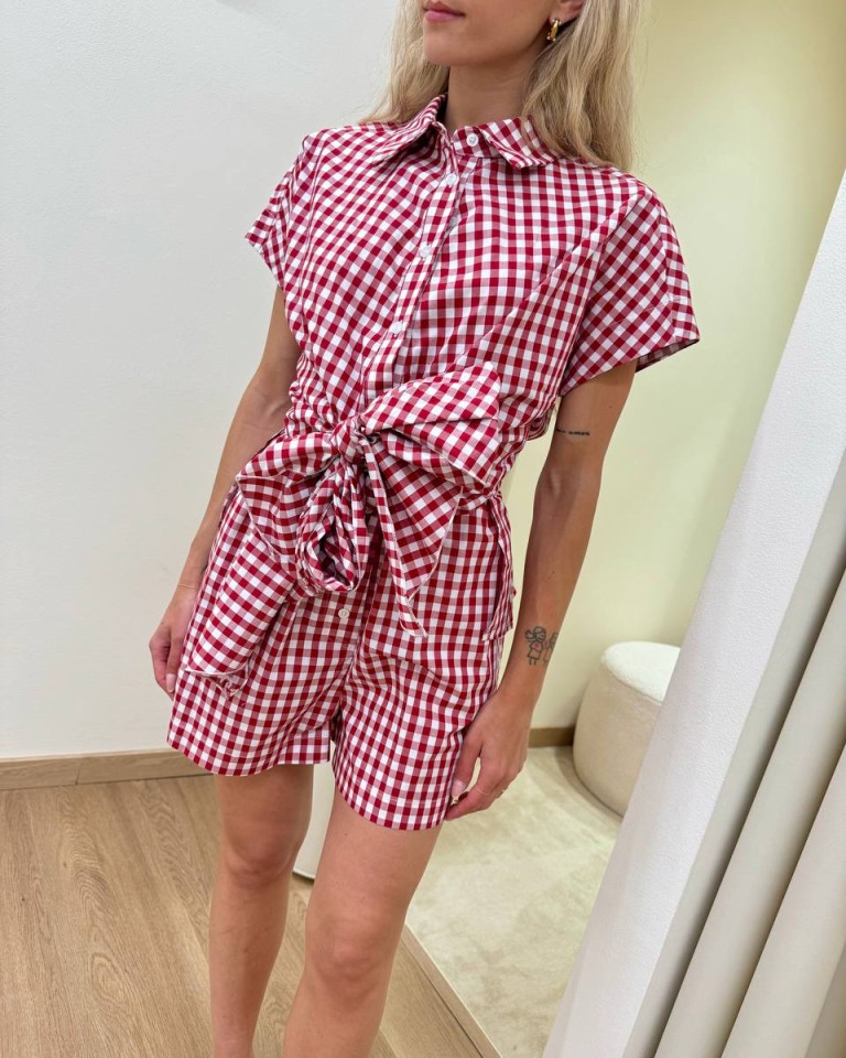 Top camicia Vichy rosso e bianco Vicolo Shop Online Top camicia Vichy rosso e bianco Vicolo