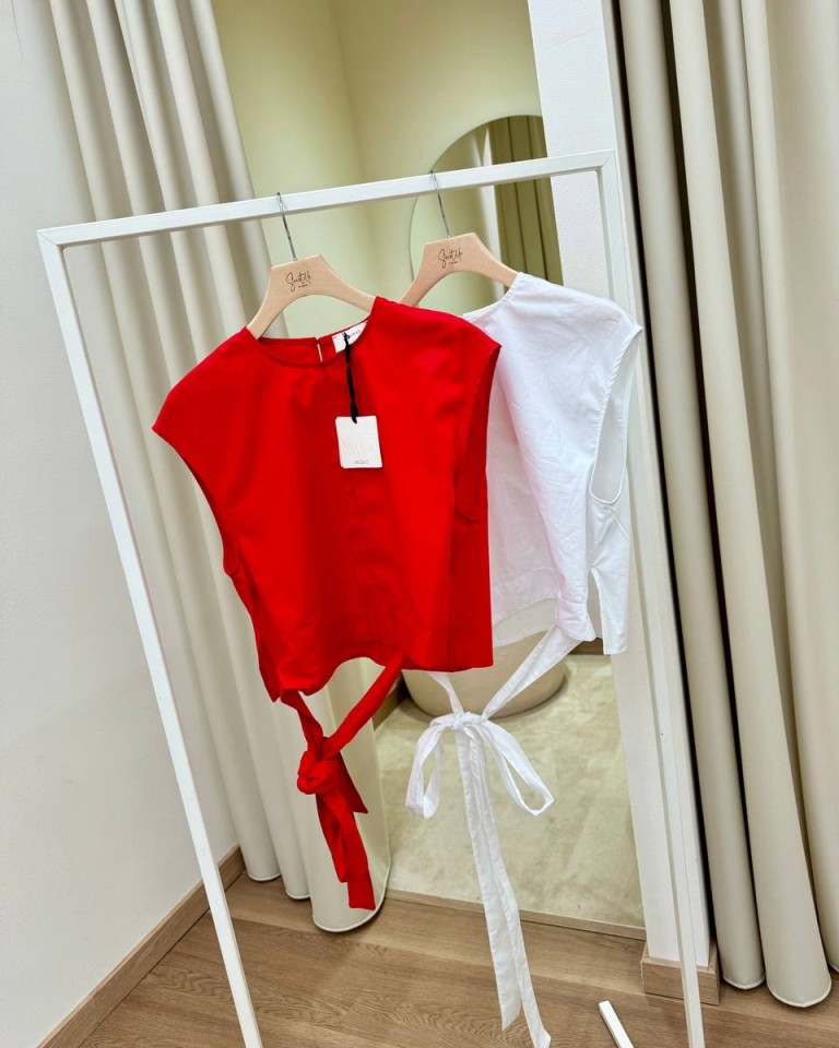 Top crop con nastri bianco Vicolo Shop Online Top crop con nastri bianco Vicolo