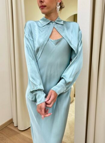 Shop Online Coprispalle camicia viscosa turchese Souvenir