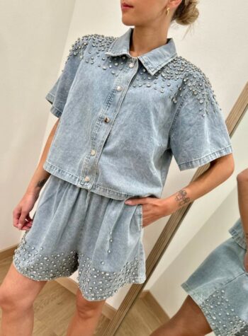 Shop Online Completo denim e strass Susy Mix