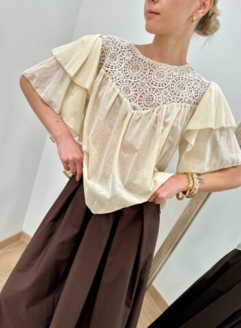 Shop Online Blusa inserto crochet burro Susy Mix